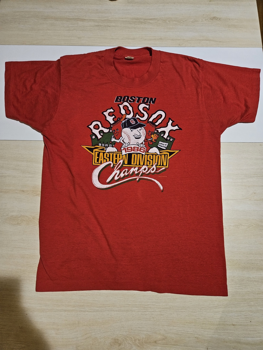Rare Boston Red Sox 1986 Eastern Division Champs Vintage Tee Tag L Fits M